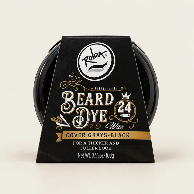 Rolda Beard Dye Wax, cera con tinte negro para barba, 100 g